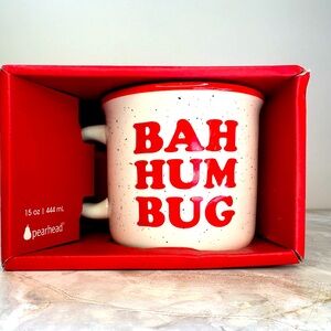 NIB Pearhead Mug BAH HUM BUG Red Rim Tea Cup Excellent Conditon!